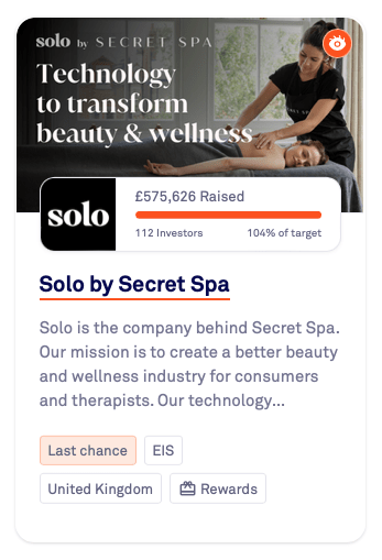 Solo by Secret Spa - Crowdcube £600K